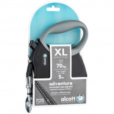 Alcott Adventure Retractable Leash Black - odblaskowa smycz automatyczna dla psa, czarna - XL