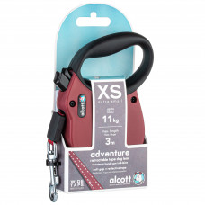 Alcott Adventure Retractable Leash Red - reflexné automatické vodítko pre psa, červené - XS