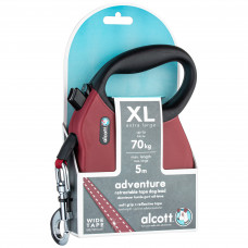 Alcott Adventure Retractable Leash Red - reflexné automatické vodítko pre psa, červené - XL