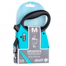 Alcott Adventure Retractable Leash Blue - odblaskowa smycz automatyczna dla psa, niebieska - M