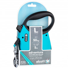 Alcott Adventure Retractable Leash Blue - odblaskowa smycz automatyczna dla psa, niebieska - L