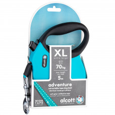 Alcott Adventure Retractable Leash Blue - odblaskowa smycz automatyczna dla psa, niebieska - XL