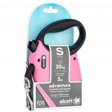 Alcott Adventure Retractable Leash Pink - reflexné navíjacie vodítko pre psa, ružové - S