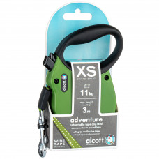 Alcott Adventure Retractable Leash Green - reflexné automatické vodítko pre psa, zelené - XS