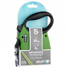 Alcott Adventure Retractable Leash Green - reflexné automatické vodítko pre psa, zelené - S