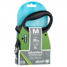 Alcott Adventure Retractable Leash Green - reflexné automatické vodítko pre psa, zelené - M