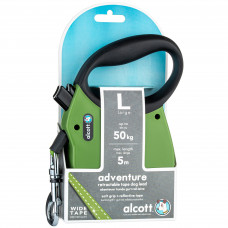 Alcott Adventure Retractable Leash Green - reflexné automatické vodítko pre psov, zelené - L