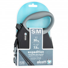 Alcott Expedition Retractable Leash 7,5m Black - dlhé navíjacie vodítko pre psa, čierne - S/M