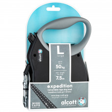 Alcott Expedition Retractable Leash 7,5m Black - dlhé automatické vodítko pre psa, čierne - L