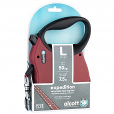 Alcott Expedition Retractable Leash 7,5m Red - dlhé automatické vodítko pre psa, červené - L