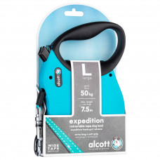 Alcott Expedition Retractable Leash 7,5m Blue - dlhé automatické vodítko pre psa, modré - L