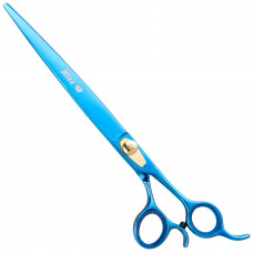 Geib Kiss Gold Blue Straight Scissors - wysokiej jakości nożyczki proste z mikroszlifem i niebieskim wykończeniem - 9,5