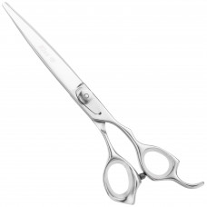 Geib Kiss Silver Pink Straight Scissors - wysokiej jakości nożyczki proste z mikroszlifem i srebrnym wykończeniem - 7,5