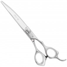 Geib Kiss Silver Pink Curved Scissors - wysokiej jakości nożyczki gięte z mikroszlifem i srebrnym wykończeniem - 7,5
