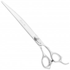Geib Kiss Silver Pink Curved Scissors - kvalitné zakrivené nožnice s mikrorezom a strieborným povrchom - 9,5"