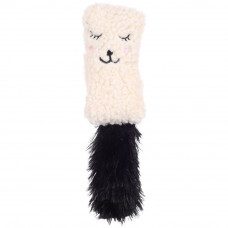 Vankúš Flamingo Cat Suava 20 cm - malé kopačky, šuštiace, s chvostíkom a mačacím štipcom - biela
