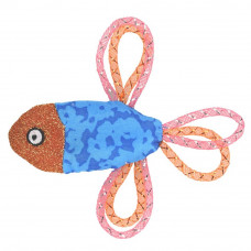Flamingo Cat Asli Fish 12,5 cm - hračka pre mačku, rybička s hrkálkou a sieťkou - modrá Flamingo Cat Asli Fish 12,5 cm - hračka pre mačku, rybička s hrkálkou a sieťkou - modrá