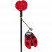 Flamingo Cat Dangler Happy Bug - udica na mačku s lienkou, brmbolcom a zvončekom - Červená