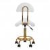 Activ 6001-G Gold White - złote krzesło groomerskie z profilowanym siedziskiem i oparciem, białe