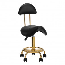 Activ 6001-G Gold Black - zlatá upravovacia stolička s profilovaným sedákom a operadlom, čierna