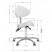 Giovanni 1004 White - krzesło groomerskie regulowane w 3 płaszczyznach, siedzisko rodeo, białe