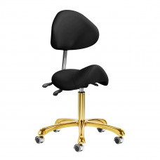 Giovanni 1004 Gold Black - zlatá upravovacia stolička nastaviteľná v 3 rovinách, rodeo sedadlo, čierna