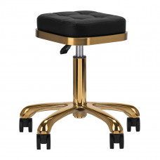 Activ M-1645 Gold Black - zlatá stolička na úpravu, hranatá, prešívaný sedák, čierna