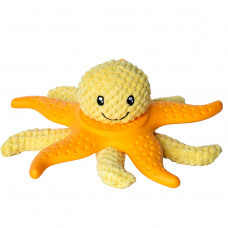 Kiwi Walker Octopus & Starfish 25 cm - hračka pre psa 2v1, plyšová chobotnica a plávajúca hviezdica - oranžová