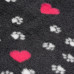 Blovi DryBed A+ - protišmyková posteľ, pelech pre domáce zvieratá, grafit s labkami a srdiečkami - 150x150cm