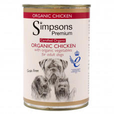 Simpsons Premium Organic Chicken Casserole - mokré bezobilné krmivo pre psov, kuracie mäso a zeleninu - 400 g