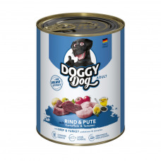 Doggy Dog Beef & Turkey - bezobilné mokré krmivo pre psov, s hovädzím mäsom a morčacím mäsom - 800 g