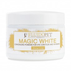 FluidoPet Magic White Powder 50ml - profesionálny biely prášok na maskovanie zafarbenia na fúzoch a pod očami, pre výstavné psy a mačky