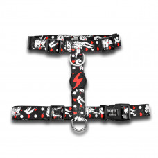 Dashi Classy Betty Back Harness - nastaviteľný postroj na stráženie psa, vzor Betty Boop, čierna - XS