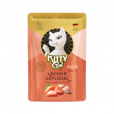 Kitty Cat Salmon & Poultry Pate 85g - bezobilné mokré krmivo, paštéta pre mačky, s lososom a hydinou