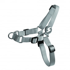 Pevný predný postroj Dashi šedý - postroj pre nórskeho psa, bez ťahania, sivý - M