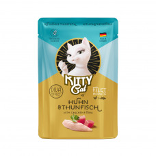 Kitty Cat Filet v paštéte kura a tuniak 85g - vrecko pre mačky, s kuracím mäsom a tuniakom, filet v paštéte