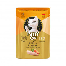 Kitty Cat Filet v paštéte kura a losos 85g - vrecko pre mačky, s kuracím mäsom a lososom, filet v paštéte