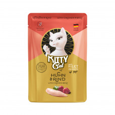 Kitty Cat Filet v paštéte kuracie a hovädzie mäso 85g - vrecko pre mačky, s kuracím a hovädzím mäsom, filet v paštéte