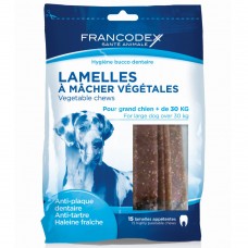 Zubné žuvačky Francodex 15 ks. - zubné pochúťky pre veľkých psov, odstraňujúce zubný kameň a nepríjemný zápach z úst