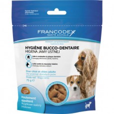 Francodex Oral Hygiene 75g - pochúťka proti zubnému kameňu a zubnému povlaku pre šteňatá a psy