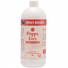 Nature's Specialties Happy Ears - tekutina na čistenie uší psov a mačiek, bez alkoholu - 946 ml