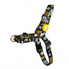 Dashi La Casa De Papel Zlatý predný postroj - postroj pre nórskeho psa, motív zo série House of Paper, čierny - L