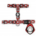 Dashi La Casa De Papel Mask Back Harness - nastaviteľný postroj na stráženie psa, motív zo série House of Paper, červená a čierna - S