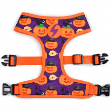 Dashi Pumpkin Neo Mesh postroj - beztlakový, obojstranný postroj pre psa, halloweensky tekvicový vzor - XL