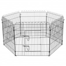 Flamingo Puppy Run Jax Black L - kovová ohrádka pre šteniatka, 6 panelov, výška 100 cm