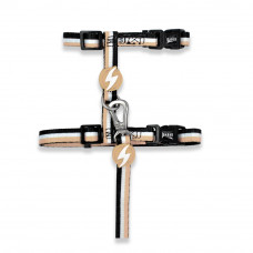 Dashi Stripes Brown & Black Cat Harness + Leash - postroj a vodítko pre mačky, sada, hnedé a čierne pruhy