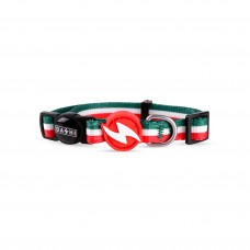 Dashi Stripes Green & Red Cat Collar - obojok pre mačky, zelené a červené pásiky