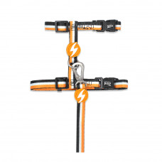 Dashi Stripes Orange & Black Cat Harness + Leash - postroj a vodítko pre mačky, sada, oranžové a čierne pruhy