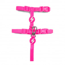 Dashi Neon Pink Cat Harness + Leash - nylonový postroj a vodítko pre mačky, set, neónovo ružové