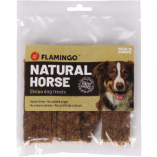 Flamingo Natural Horse 100g - prírodné maškrty pre psov, pásiky z konského mäsa